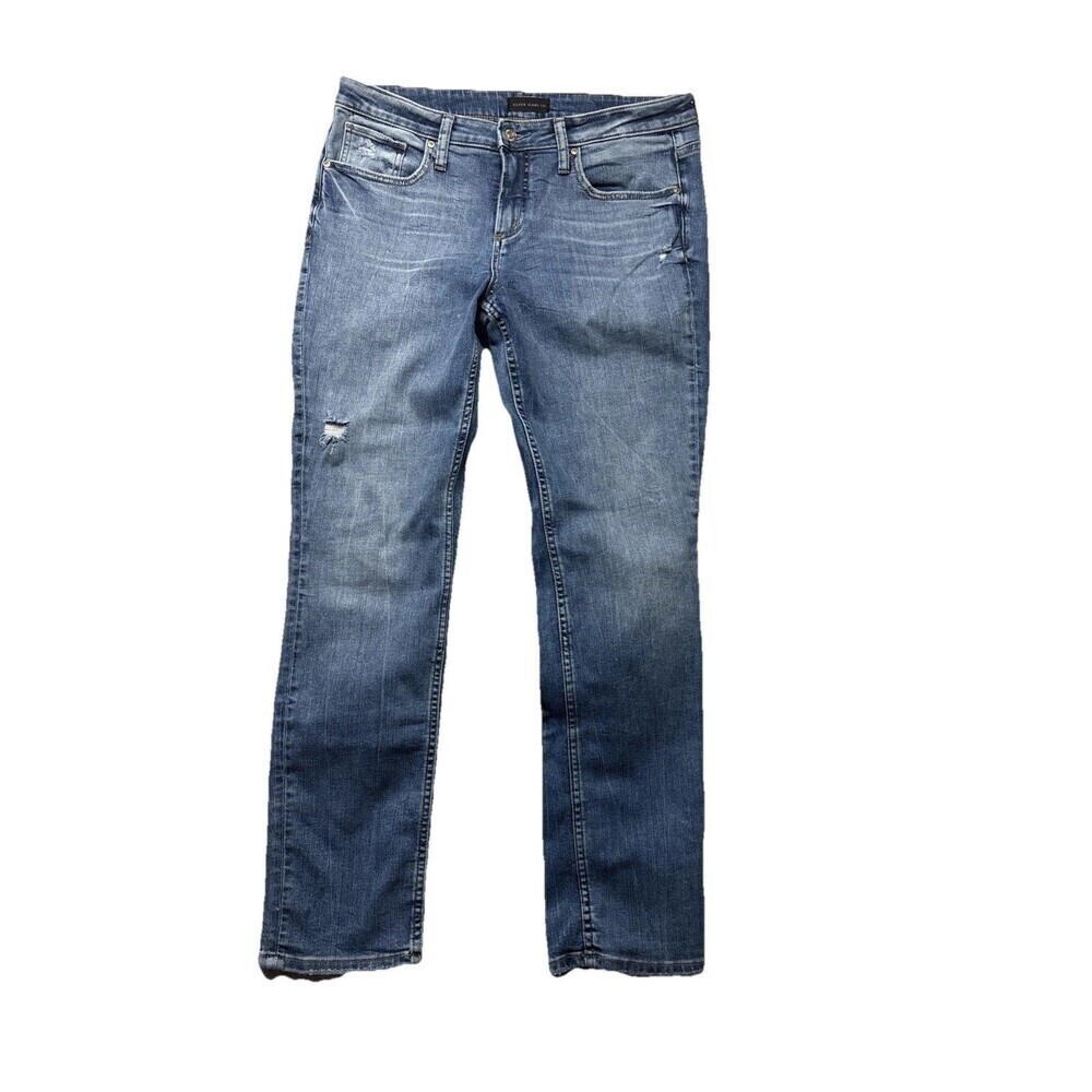 Silver Jeans Co Beau Straight Jeans Womens *30x28.5 Mid Rise Faded Denim